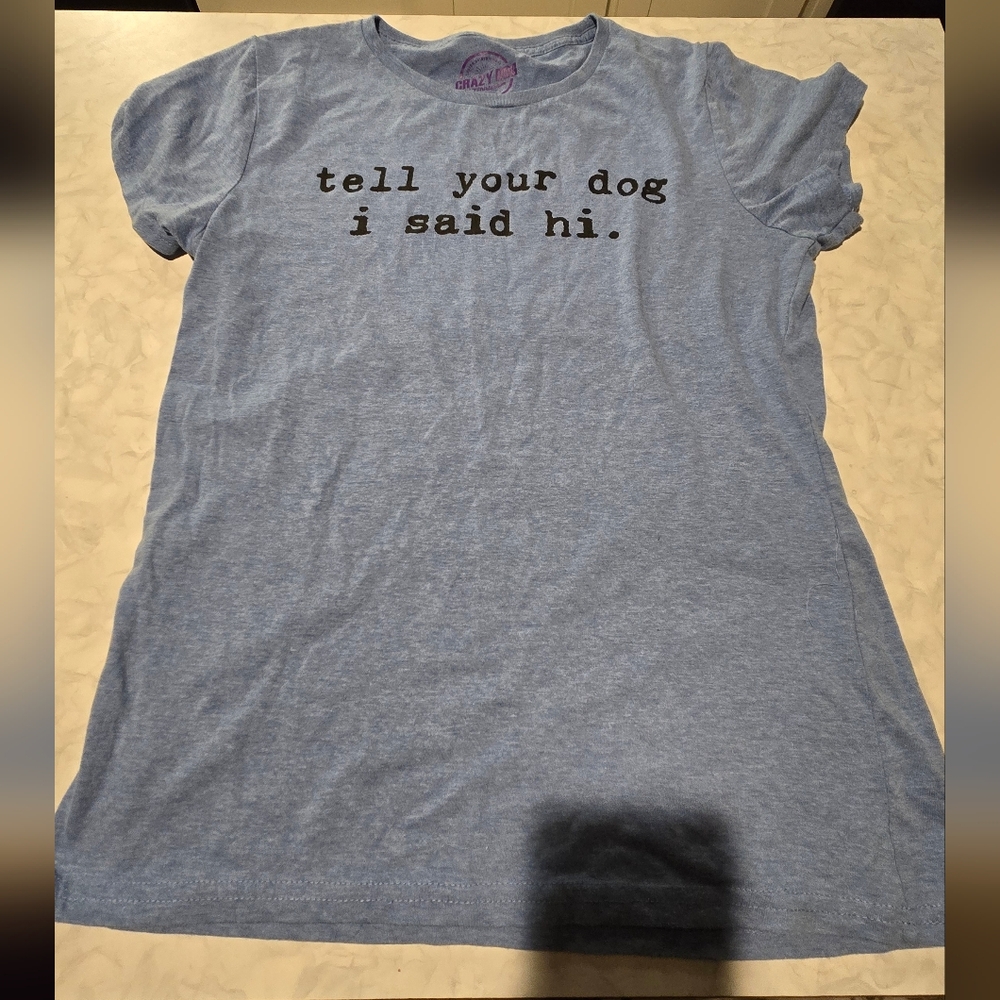 Crazy Dog T-Shirts Blue Dog Greeting Tee